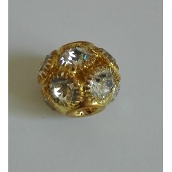 Perla con Agujero Grande de 14 mm - Color Oro